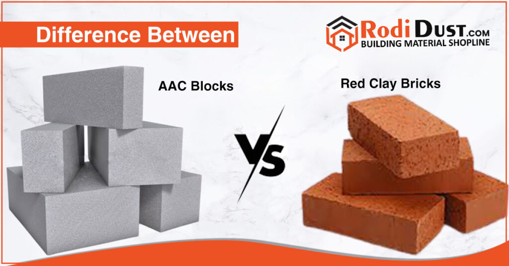 Difference Between AAC Blocks And Red Clay Bricks